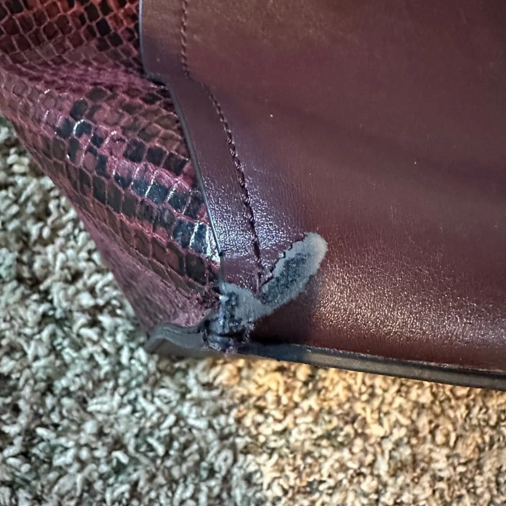 Nine West Purple and Black Snakeskin Tote Bag